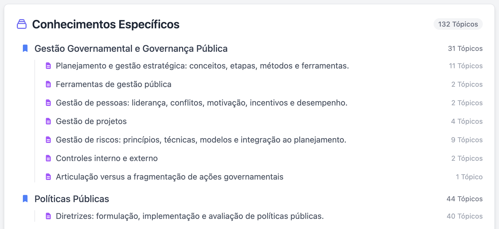 Navegação pelo Edital